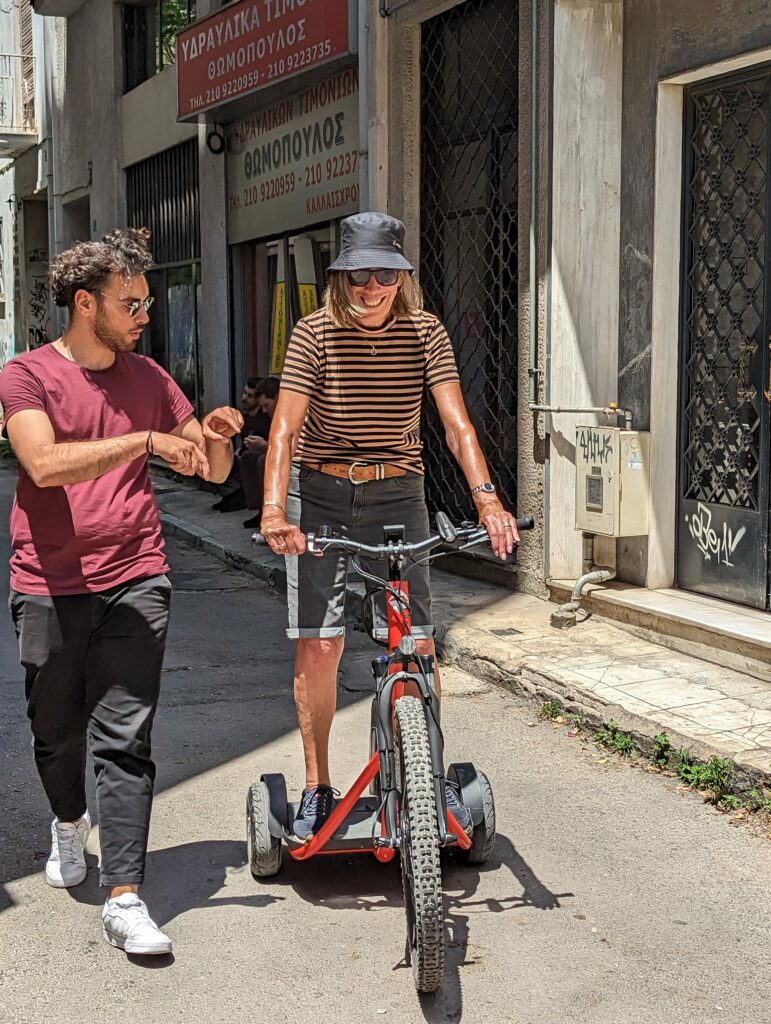 woman using e-bike
